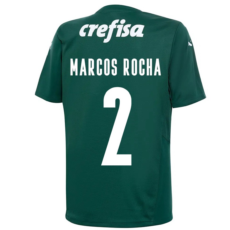 Kinder Fußball Marcos Rocha #2 Dunkelgrün Heimtrikot Trikot 2021/22 T-shirt