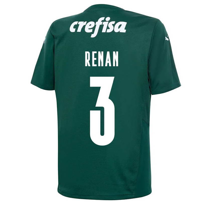 Kinder Fußball Renan #3 Dunkelgrün Heimtrikot Trikot 2021/22 T-shirt