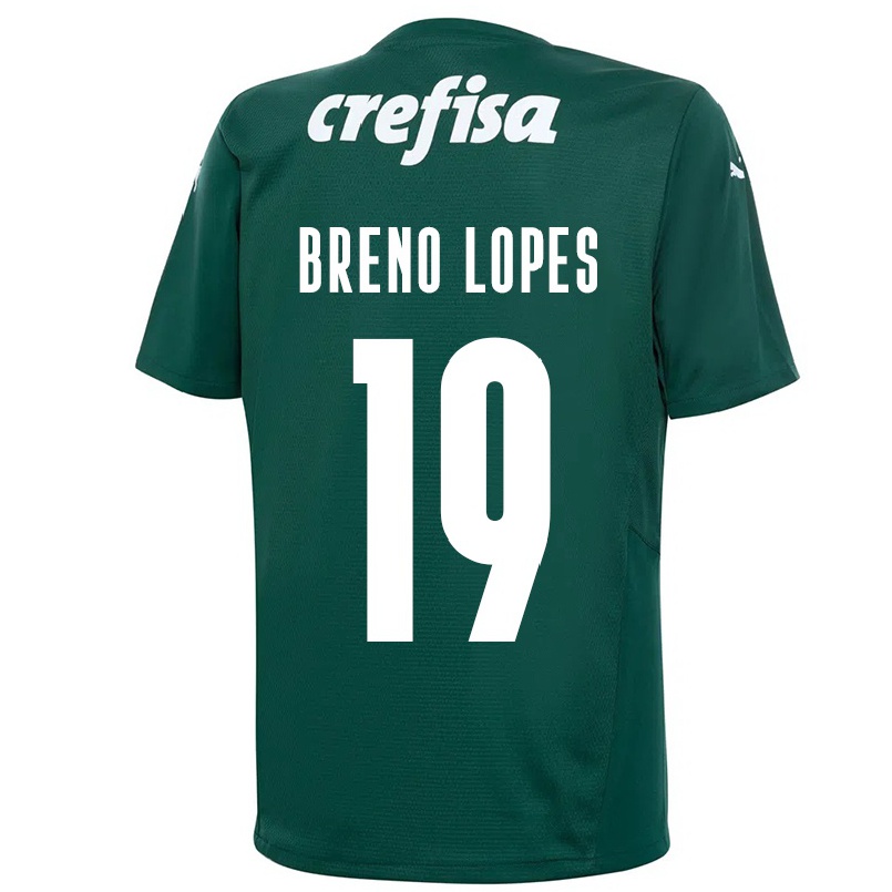 Kinder Fußball Breno Lopes #19 Dunkelgrün Heimtrikot Trikot 2021/22 T-shirt