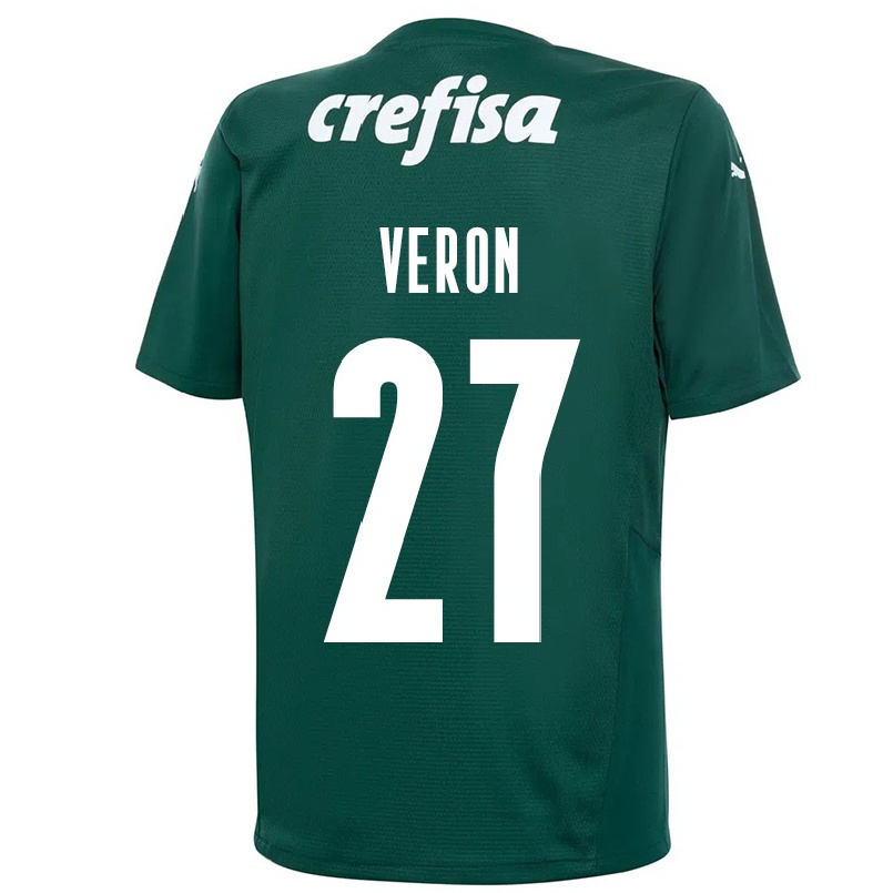 Kinder Fußball Gabriel Veron #27 Dunkelgrün Heimtrikot Trikot 2021/22 T-shirt