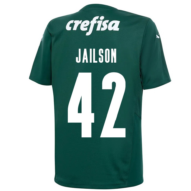 Kinder Fußball Jailson #42 Dunkelgrün Heimtrikot Trikot 2021/22 T-shirt
