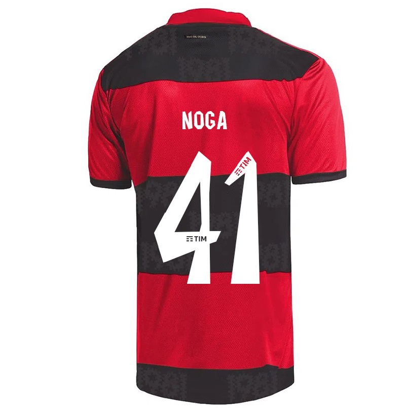 Kinder Fußball Gabriel Noga #41 Rot Schwarz Heimtrikot Trikot 2021/22 T-shirt