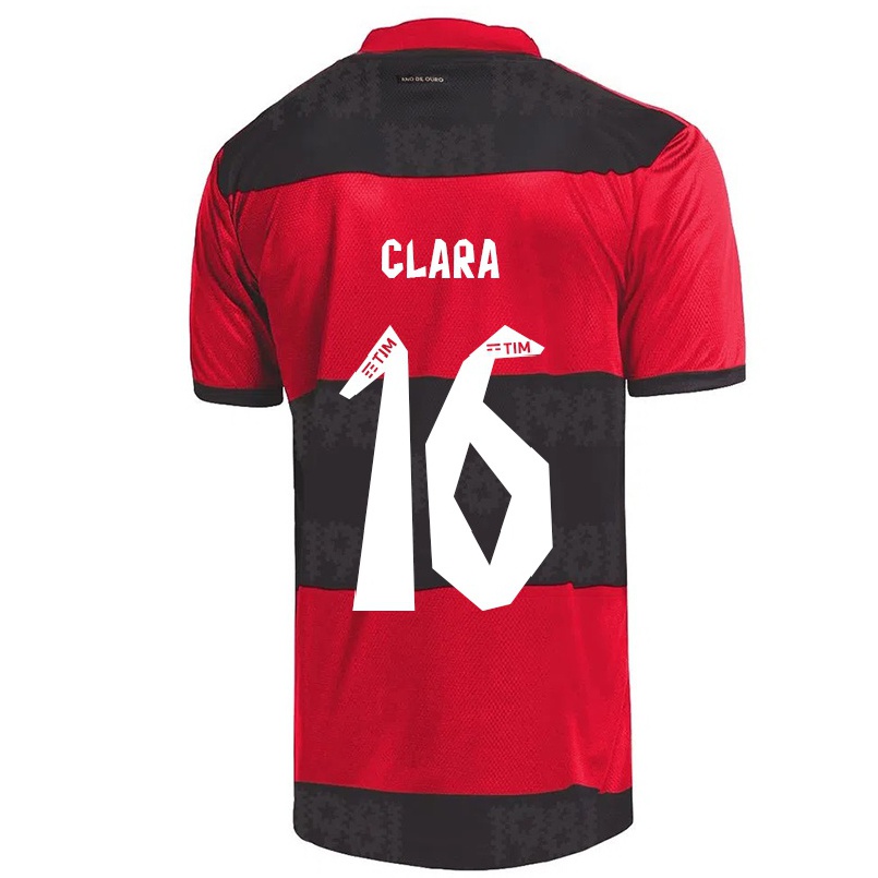 Kinder Fußball Ana Clara #16 Rot Schwarz Heimtrikot Trikot 2021/22 T-shirt