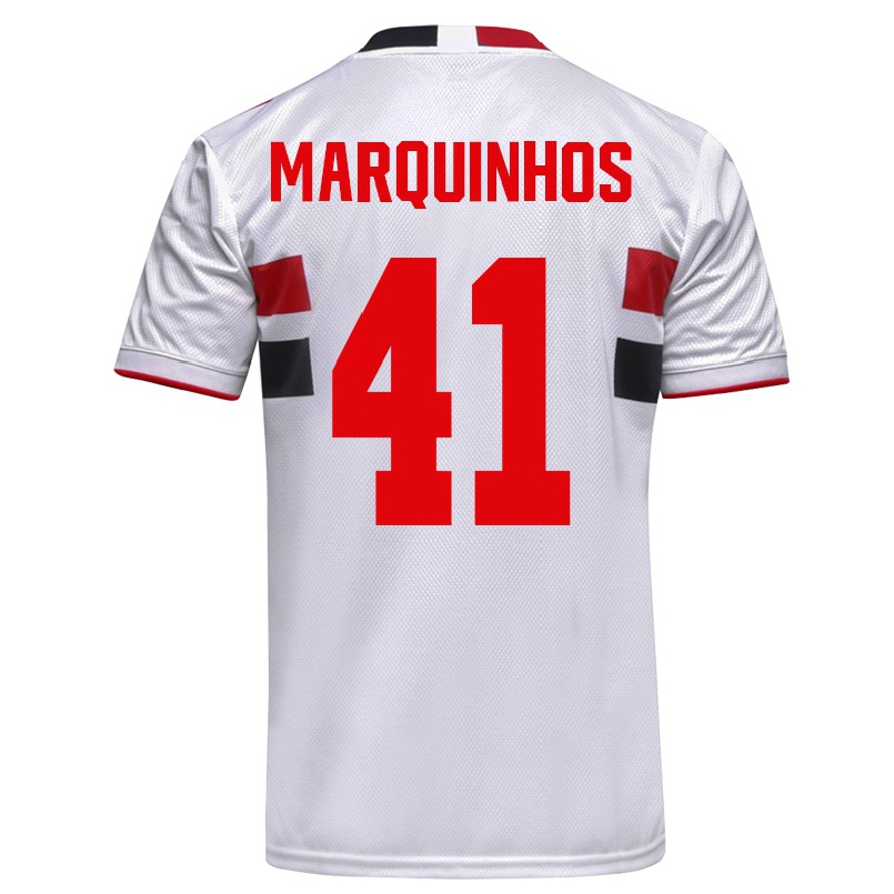 Kinder Fußball Marquinhos #41 Weiß Heimtrikot Trikot 2021/22 T-Shirt
