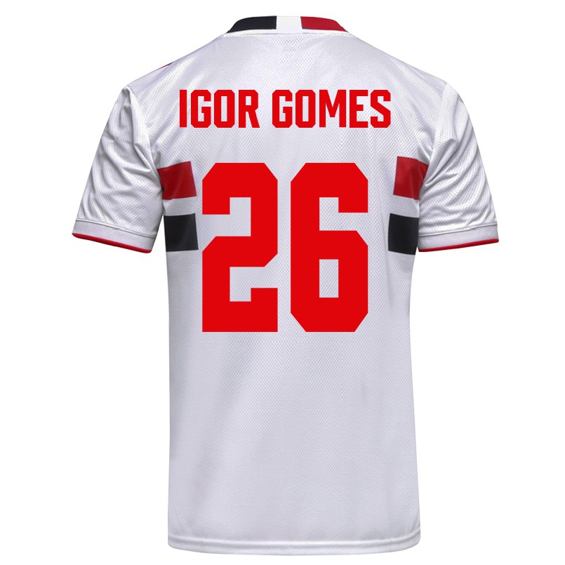 Kinder Fußball Igor Gomes #26 Weiß Heimtrikot Trikot 2021/22 T-shirt