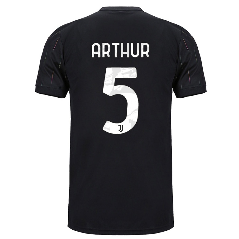 Kinder Fußball Arthur #5 Schwarz Auswärtstrikot Trikot 2021/22 T-shirt