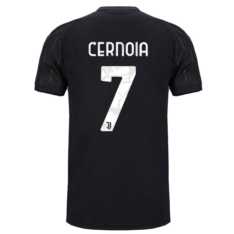 Kinder Fußball Valentina Cernoia #7 Schwarz Auswärtstrikot Trikot 2021/22 T-shirt