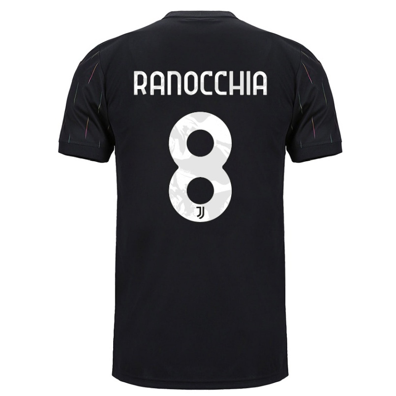 Kinder Fußball Filippo Ranocchia #8 Schwarz Auswärtstrikot Trikot 2021/22 T-shirt