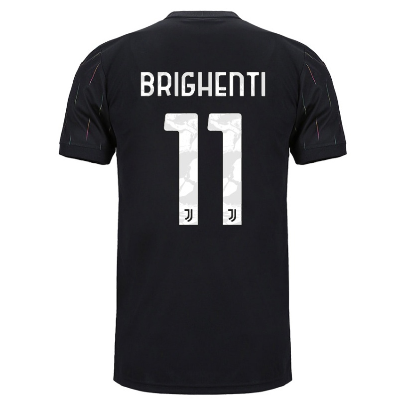 Kinder Fußball Andrea Brighenti #11 Schwarz Auswärtstrikot Trikot 2021/22 T-shirt