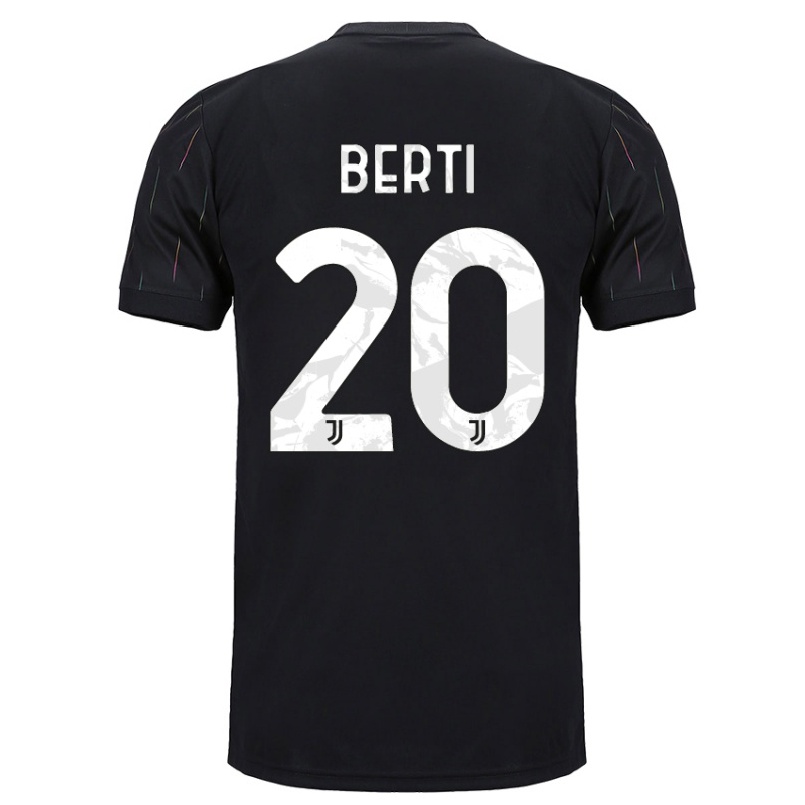 Kinder Fußball Alice Berti #20 Schwarz Auswärtstrikot Trikot 2021/22 T-shirt