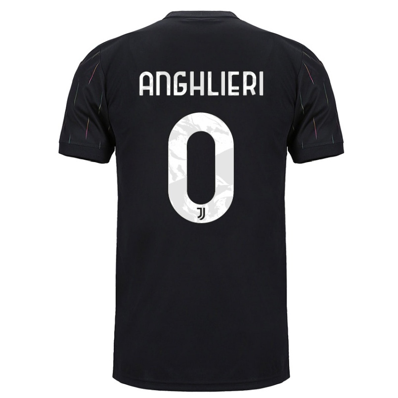 Kinder Fußball Federica Anghlieri #0 Schwarz Auswärtstrikot Trikot 2021/22 T-shirt