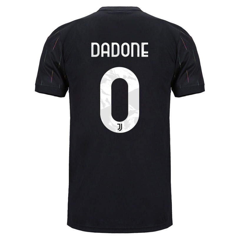 Kinder Fußball Filippo Dadone #0 Schwarz Auswärtstrikot Trikot 2021/22 T-shirt