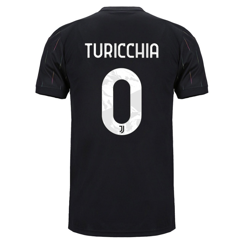 Kinder Fußball Riccardo Turicchia #0 Schwarz Auswärtstrikot Trikot 2021/22 T-shirt