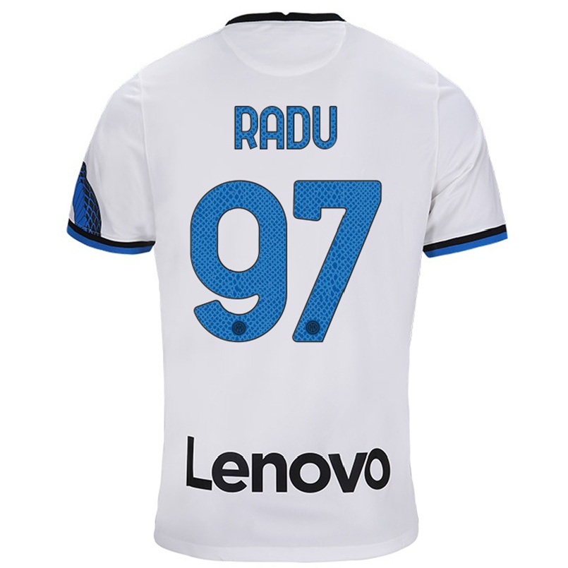 Kinder Fußball Ionut Radu #97 Weiß Blau Auswärtstrikot Trikot 2021/22 T-shirt