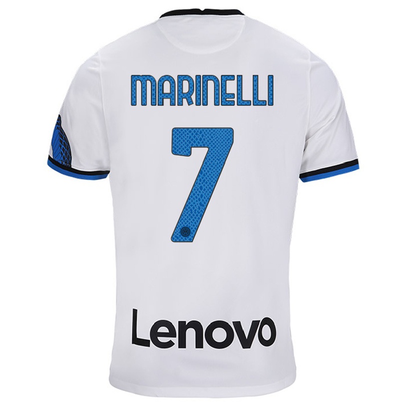 Kinder Fußball Gloria Marinelli #7 Weiß Blau Auswärtstrikot Trikot 2021/22 T-shirt