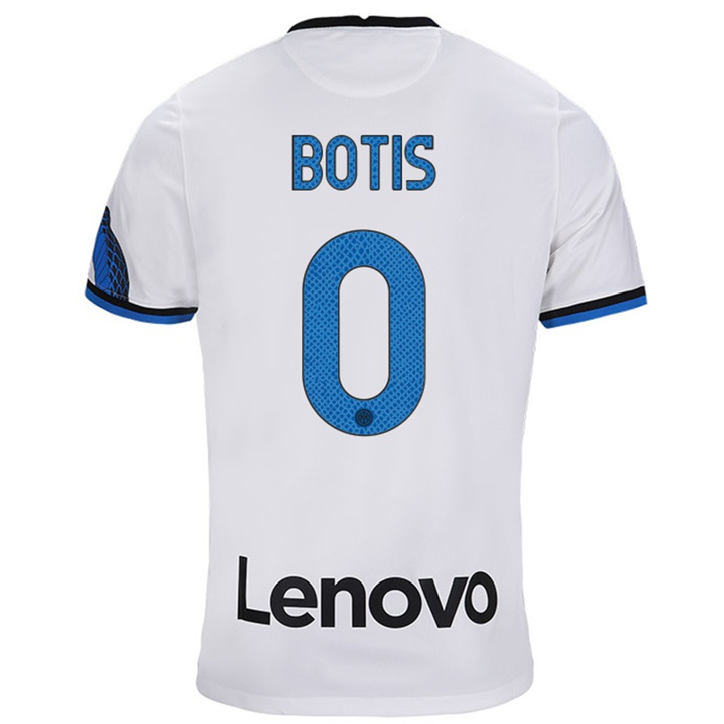Kinder Fußball Nikolaos Botis #0 Weiß Blau Auswärtstrikot Trikot 2021/22 T-shirt
