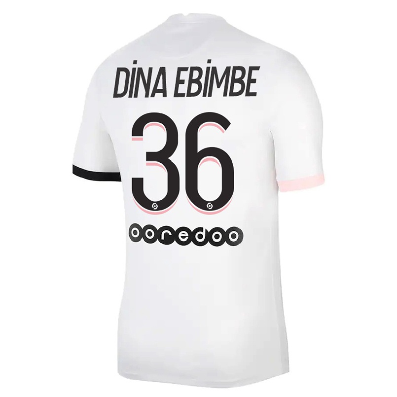 Kinder Fußball Junior Dina Ebimbe #36 Weiß Rosa Auswärtstrikot Trikot 2021/22 T-shirt
