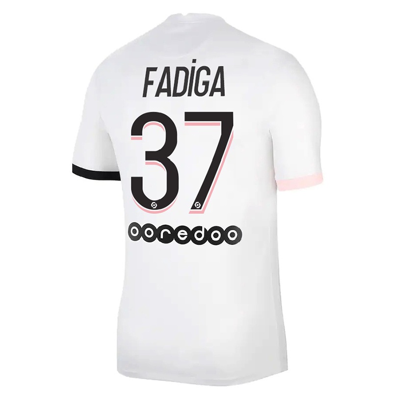 Kinder Fußball Bandiougou Fadiga #37 Weiß Rosa Auswärtstrikot Trikot 2021/22 T-shirt