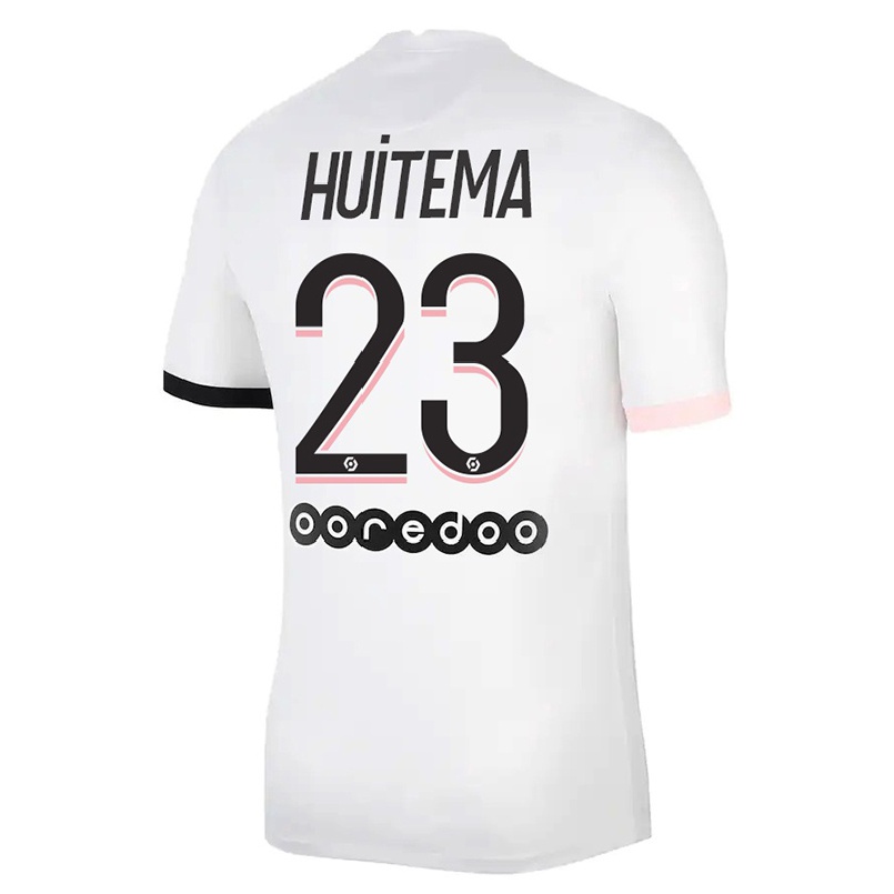 Kinder Fußball Jordyn Huitema #23 Weiß Rosa Auswärtstrikot Trikot 2021/22 T-shirt