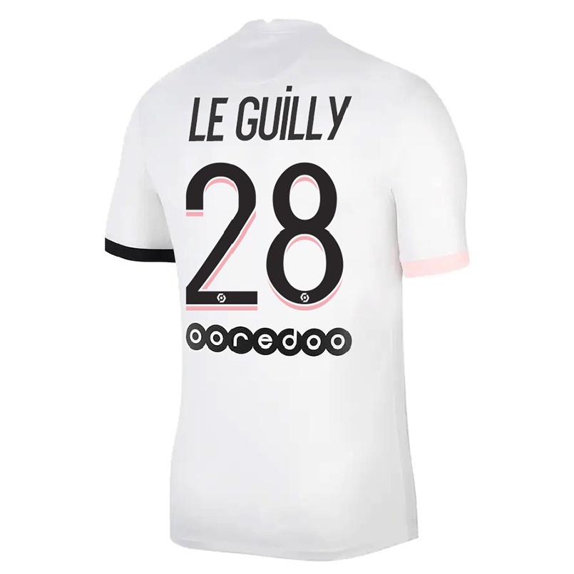 Kinder Fußball Jade Le Guilly #28 Weiß Rosa Auswärtstrikot Trikot 2021/22 T-shirt