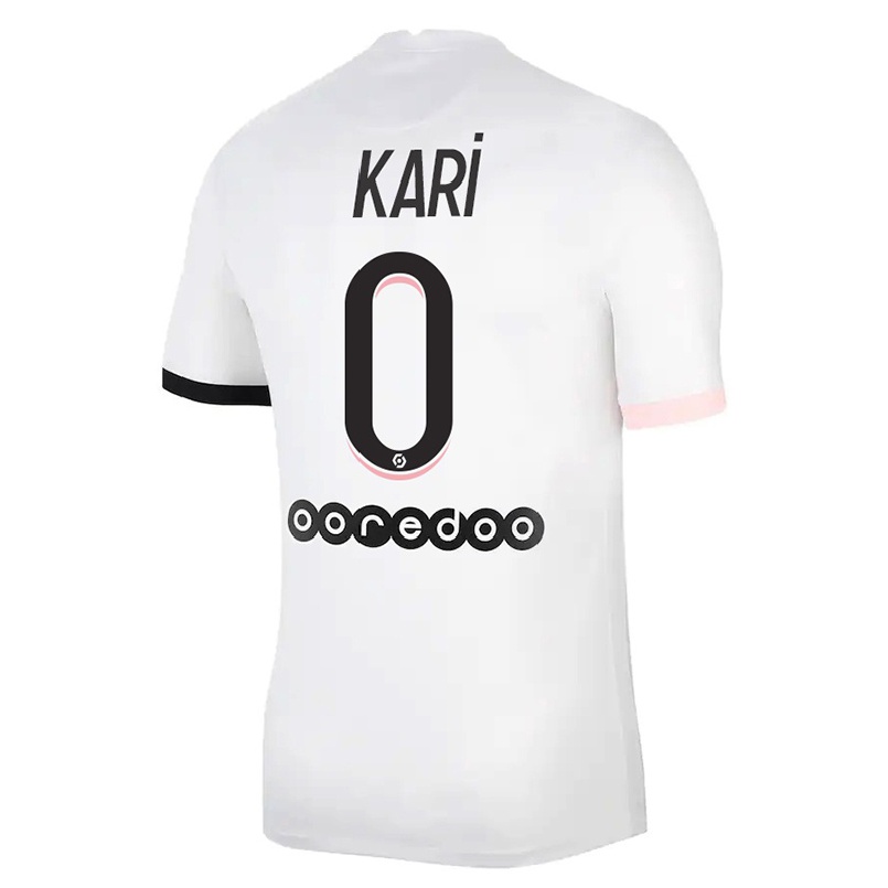 Kinder Fußball Ayman Kari #0 Weiß Rosa Auswärtstrikot Trikot 2021/22 T-Shirt