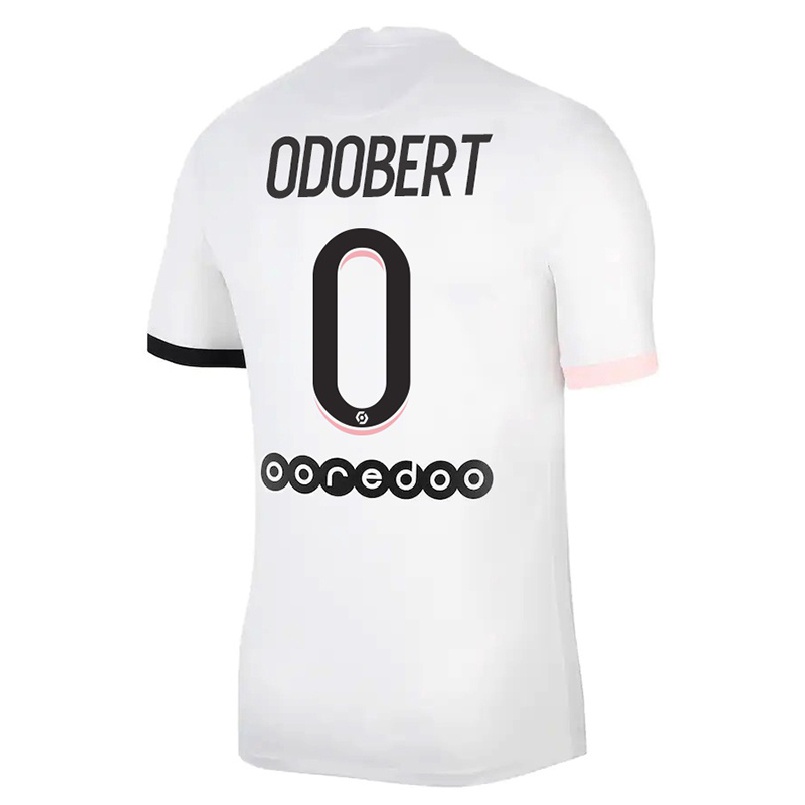 Kinder Fußball Wilson Odobert #0 Weiß Rosa Auswärtstrikot Trikot 2021/22 T-shirt