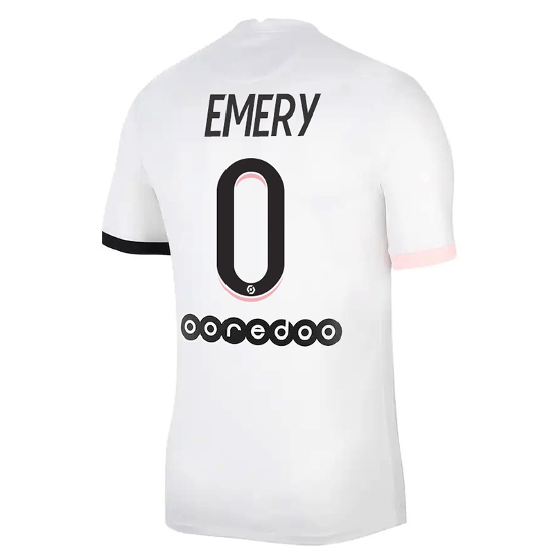 Kinder Fußball Warren Zaire Emery #0 Weiß Rosa Auswärtstrikot Trikot 2021/22 T-shirt