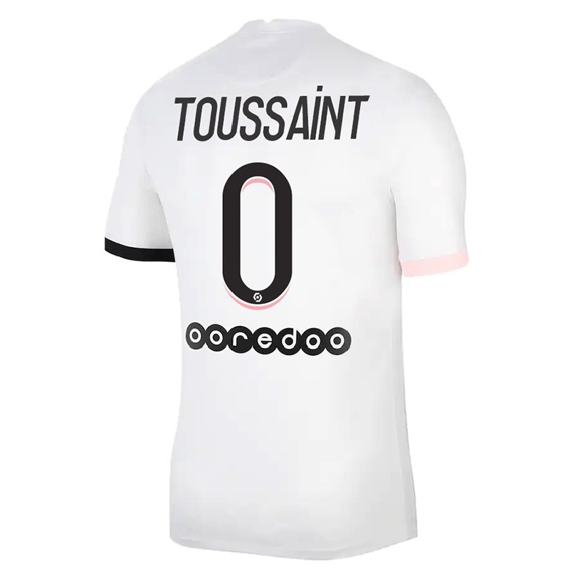 Kinder Fußball Oceane Toussaint #0 Weiß Rosa Auswärtstrikot Trikot 2021/22 T-shirt