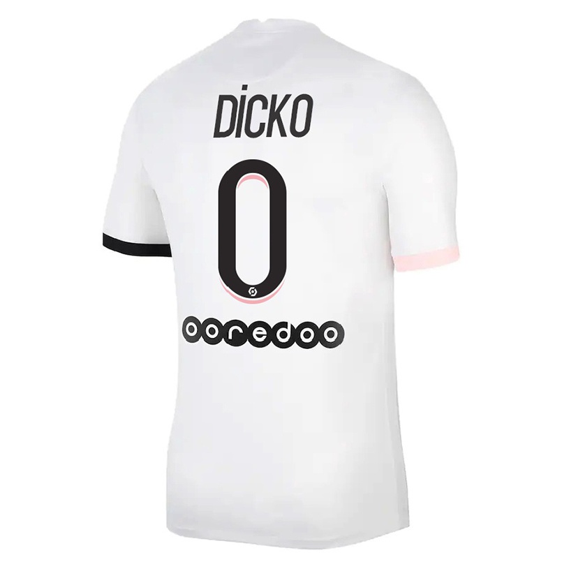 Kinder Fußball Aminata Dicko #0 Weiß Rosa Auswärtstrikot Trikot 2021/22 T-shirt