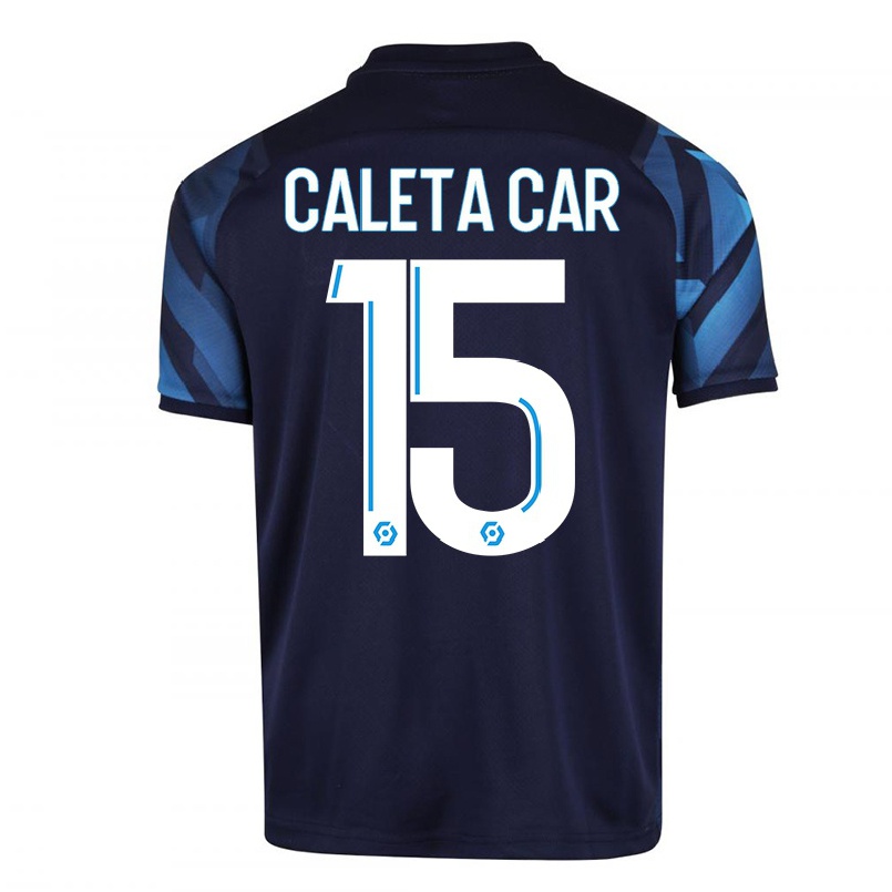 Kinder Fußball Duje Caleta-car #15 Dunkelblau Auswärtstrikot Trikot 2021/22 T-shirt