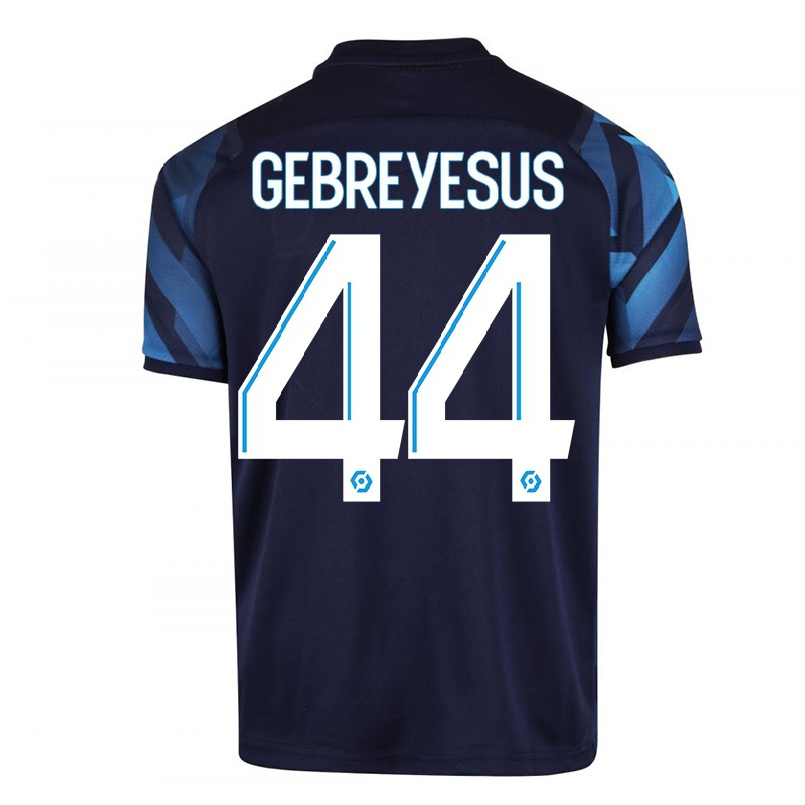 Kinder Fußball Esey Gebreyesus #44 Dunkelblau Auswärtstrikot Trikot 2021/22 T-shirt