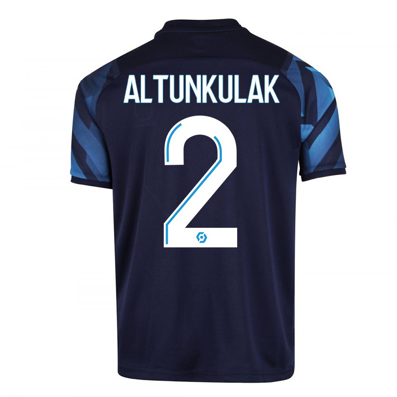 Kinder Fußball Selen Altunkulak #2 Dunkelblau Auswärtstrikot Trikot 2021/22 T-shirt