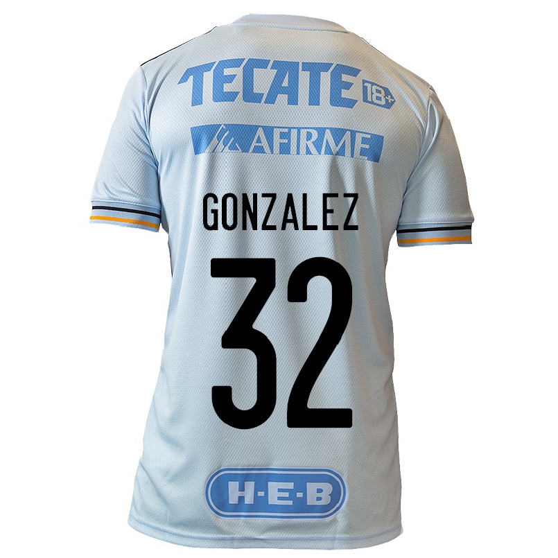 Kinder Fußball Carlos Gonzalez #32 Hellblau Auswärtstrikot Trikot 2021/22 T-Shirt