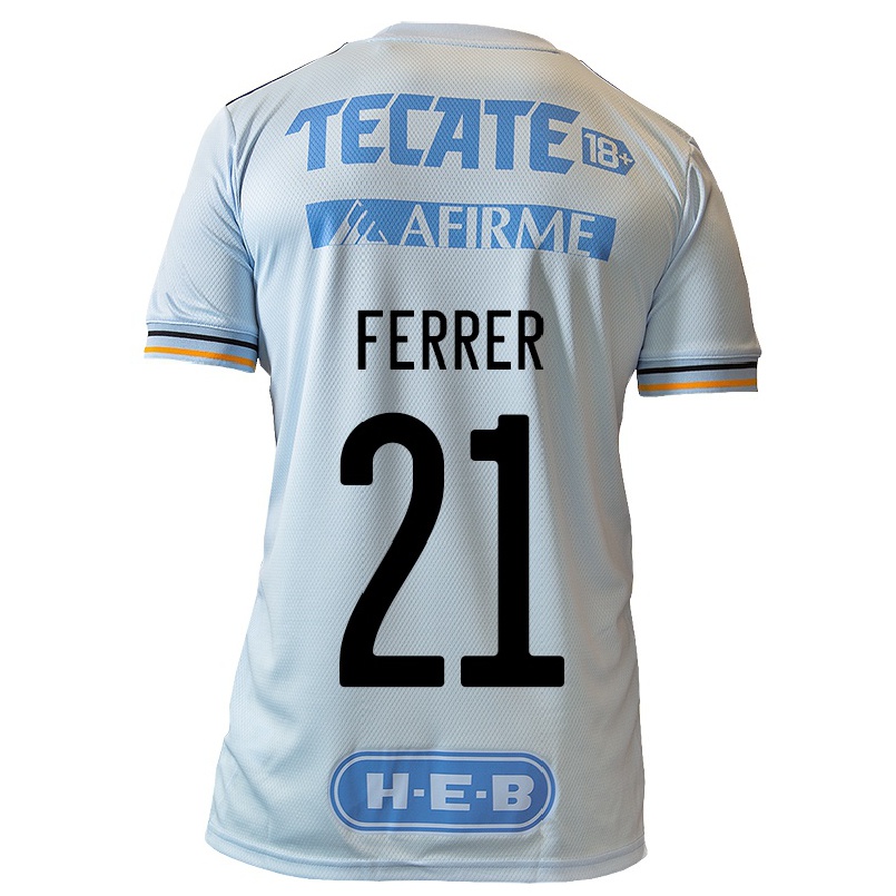 Kinder Fußball Stefany Ferrer #21 Hellblau Auswärtstrikot Trikot 2021/22 T-shirt