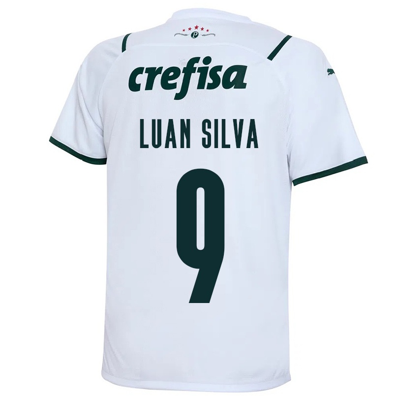 Kinder Fußball Luan Silva #9 Weiß Auswärtstrikot Trikot 2021/22 T-shirt