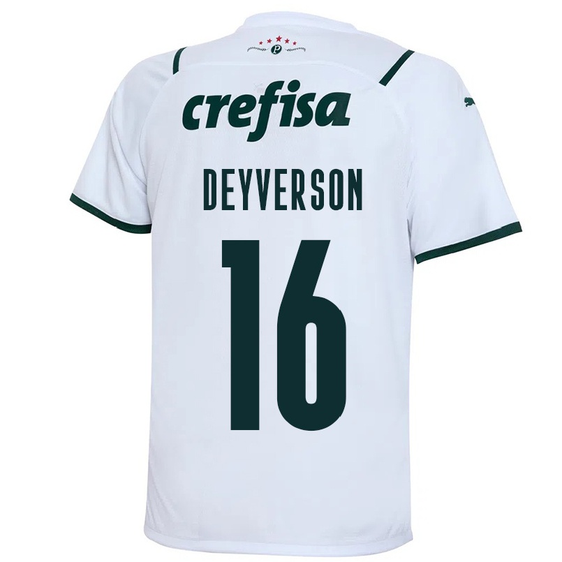 Kinder Fußball Deyverson #16 Weiß Auswärtstrikot Trikot 2021/22 T-shirt