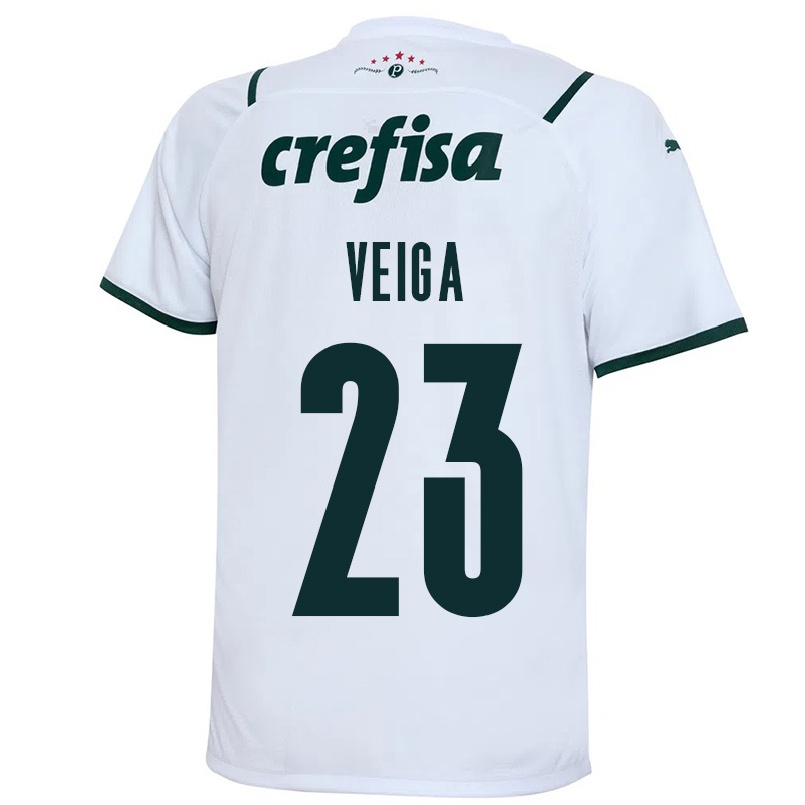 Kinder Fußball Raphael Veiga #23 Weiß Auswärtstrikot Trikot 2021/22 T-shirt