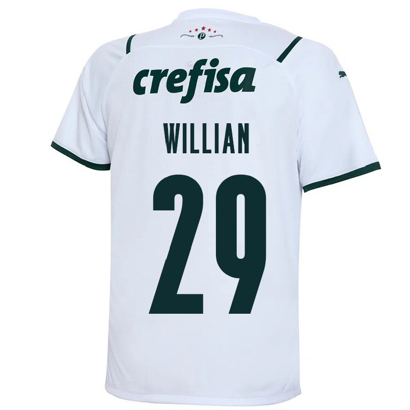 Kinder Fußball Willian #29 Weiß Auswärtstrikot Trikot 2021/22 T-shirt