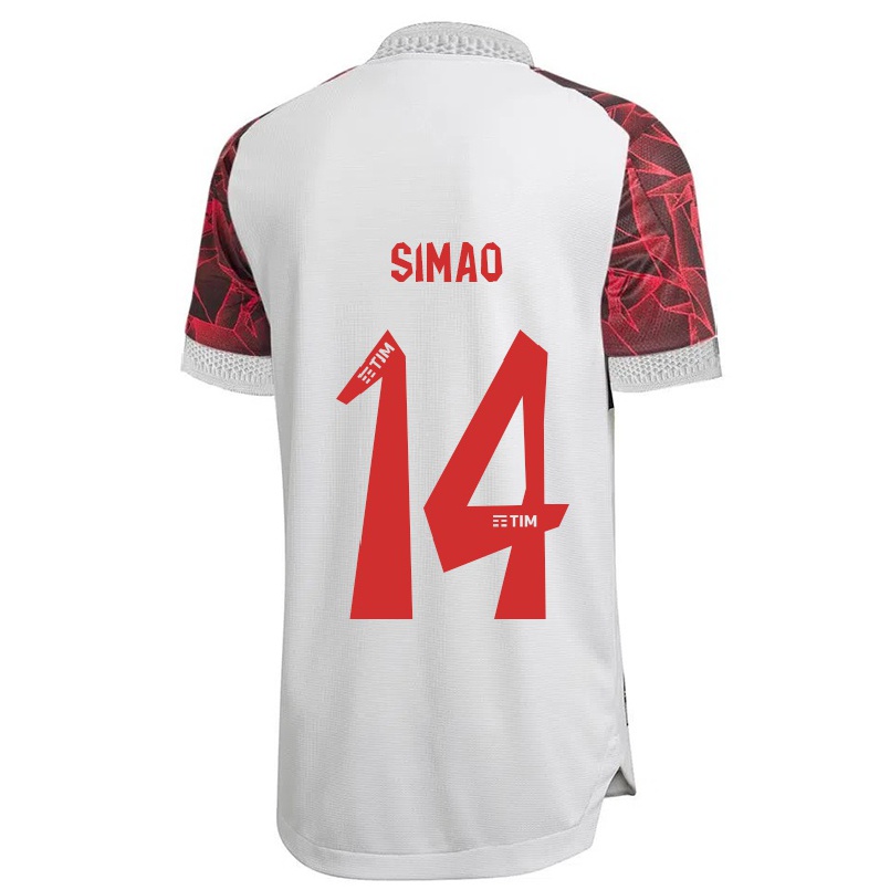 Kinder Fußball Samhia Simao #14 Weiß Auswärtstrikot Trikot 2021/22 T-shirt