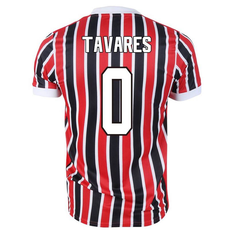 Kinder Fußball Junior Tavares #0 Rot Schwarz Auswärtstrikot Trikot 2021/22 T-shirt