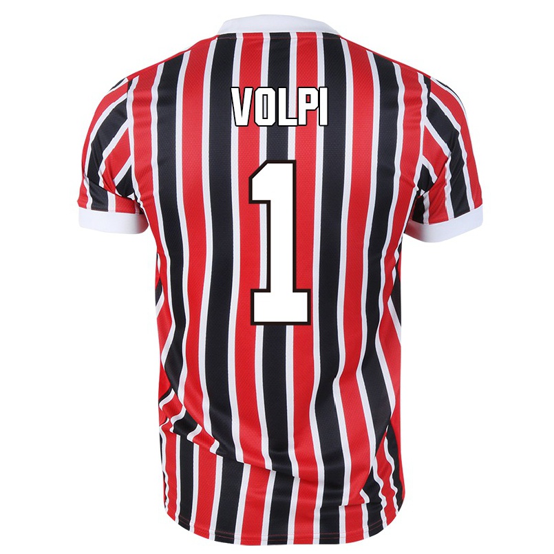 Kinder Fußball Tiago Volpi #1 Rot Schwarz Auswärtstrikot Trikot 2021/22 T-shirt