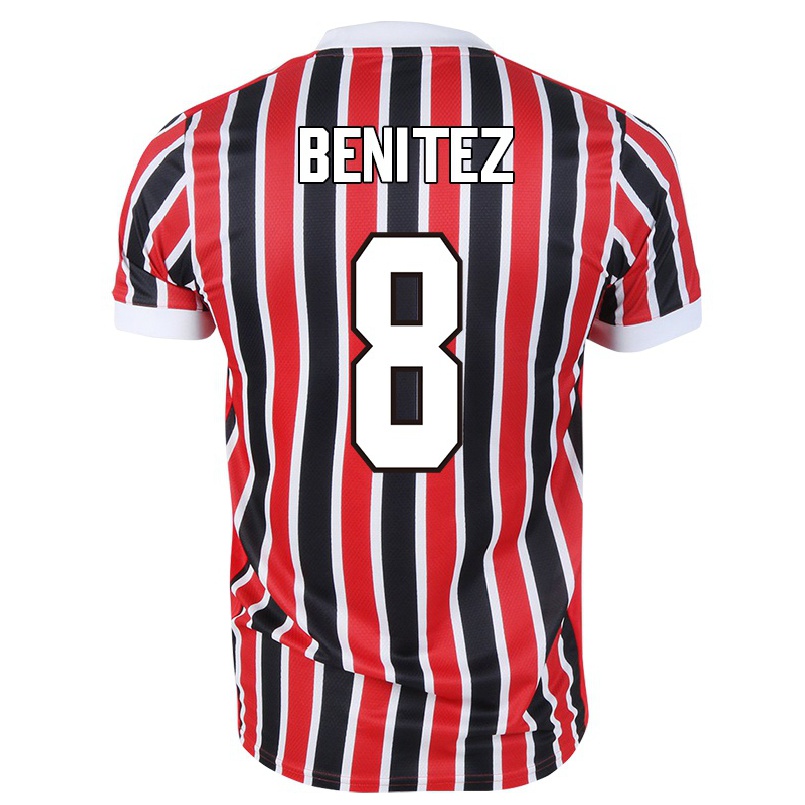 Kinder Fußball Martin Benitez #8 Rot Schwarz Auswärtstrikot Trikot 2021/22 T-shirt