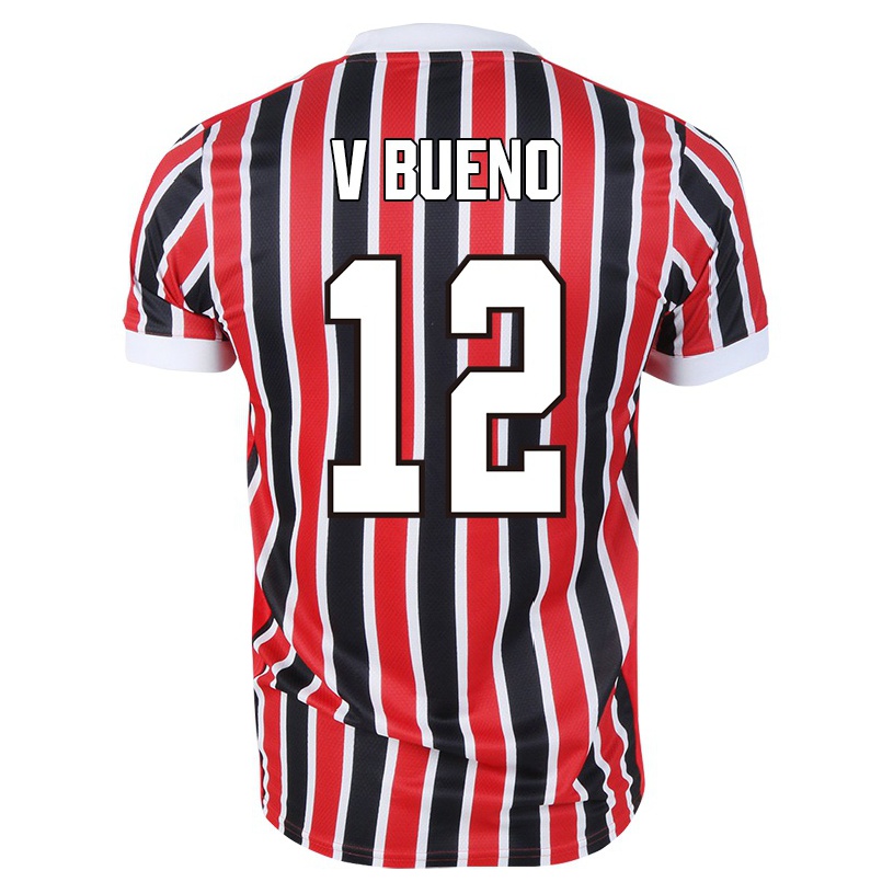 Kinder Fußball Vitor Bueno #12 Rot Schwarz Auswärtstrikot Trikot 2021/22 T-shirt