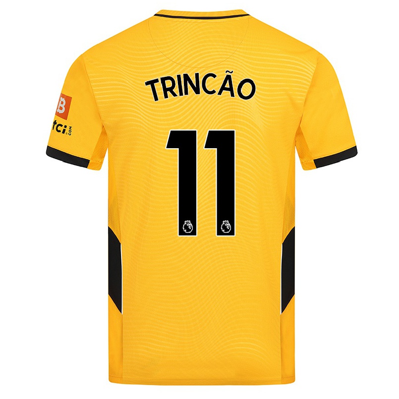 Kinder Fußball Francisco Trincao #11 Gelb Heimtrikot Trikot 2021/22 T-shirt