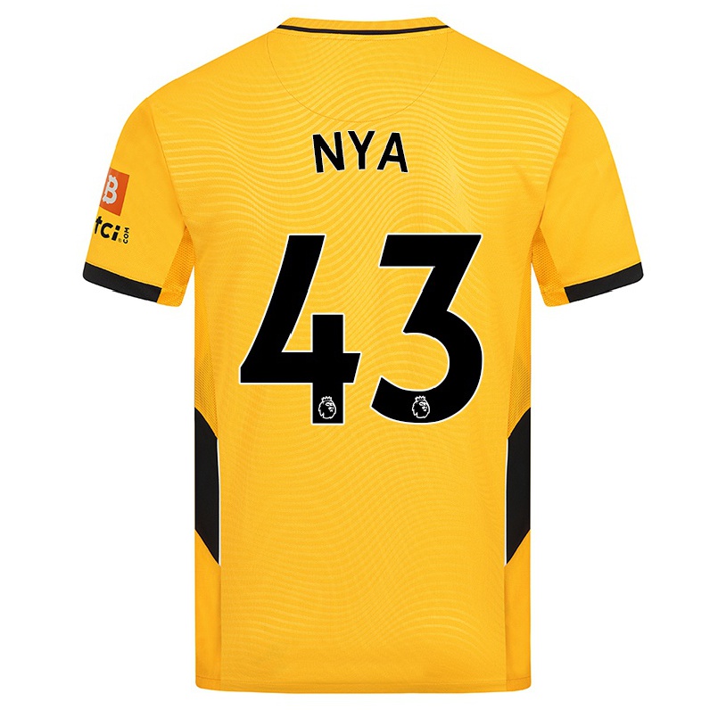 Kinder Fußball Raphael Nya #43 Gelb Heimtrikot Trikot 2021/22 T-shirt