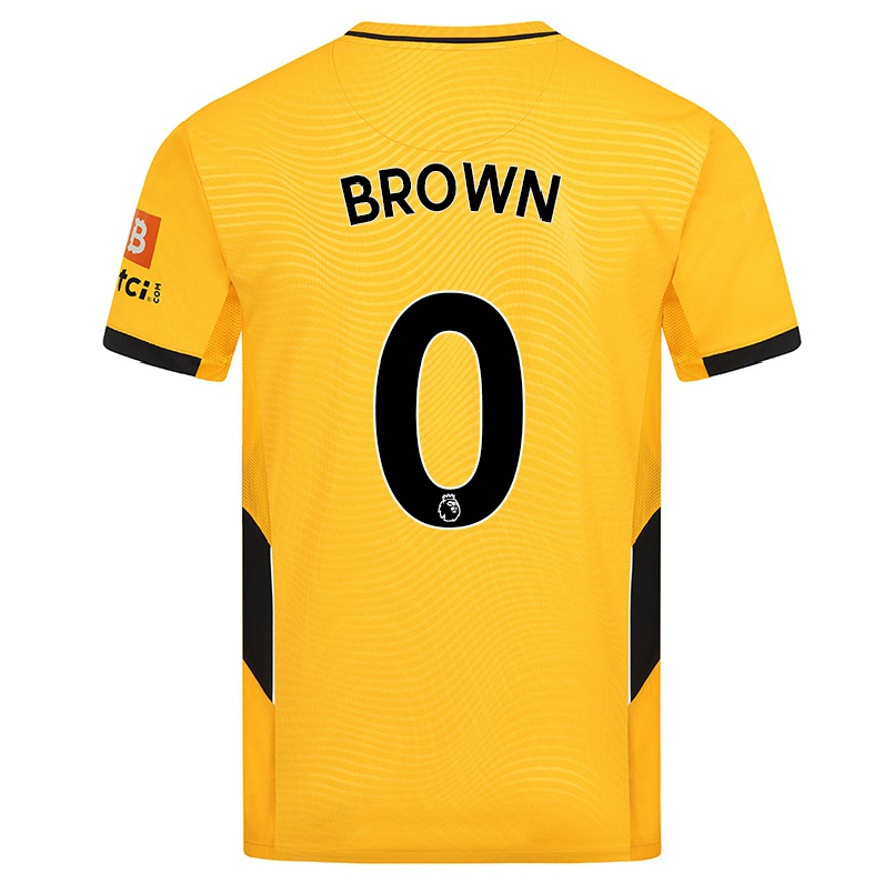 Kinder Fußball Amarie Brown #0 Gelb Heimtrikot Trikot 2021/22 T-shirt