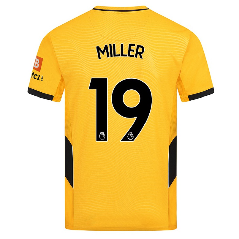 Kinder Fußball Alisha Miller #19 Gelb Heimtrikot Trikot 2021/22 T-shirt