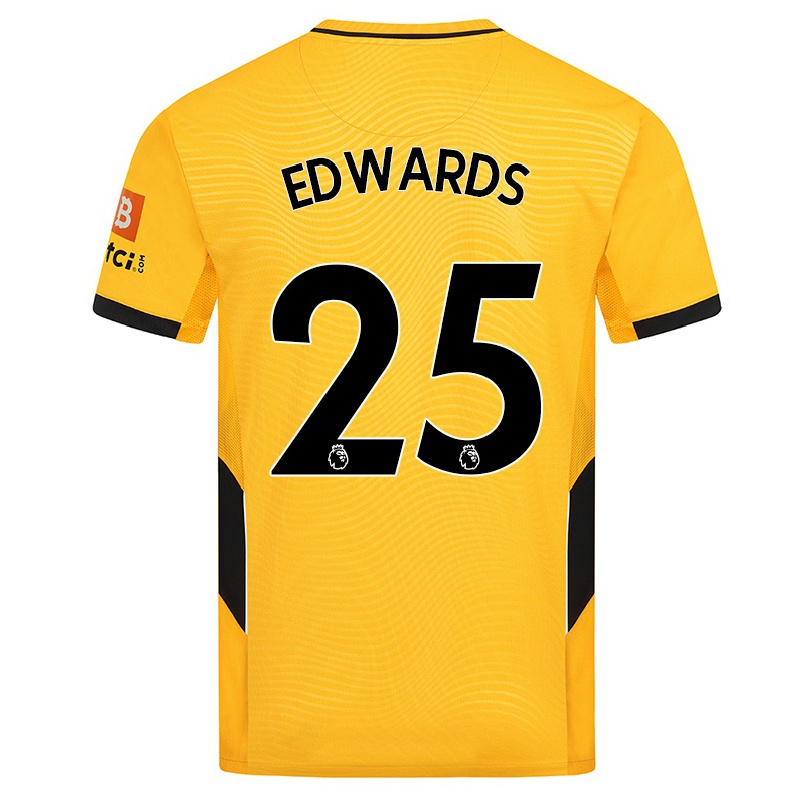 Kinder Fußball Nyah Edwards #25 Gelb Heimtrikot Trikot 2021/22 T-shirt