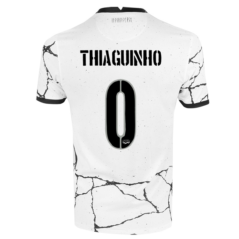 Kinder Fußball Thiaguinho #0 Weiß Heimtrikot Trikot 2021/22 T-shirt