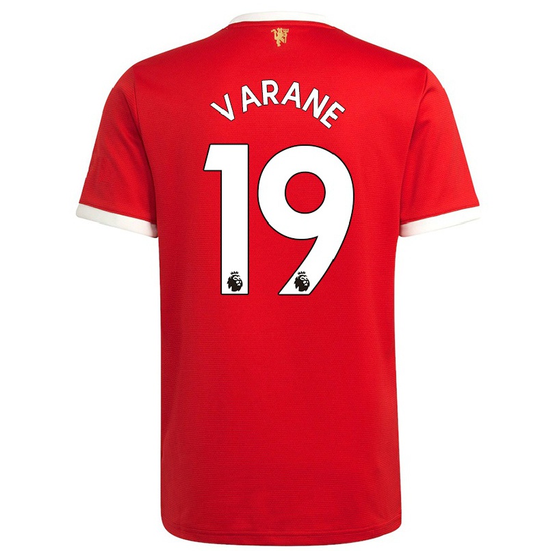 Kinder Fußball Raphael Varane #19 Rot Heimtrikot Trikot 2021/22 T-shirt